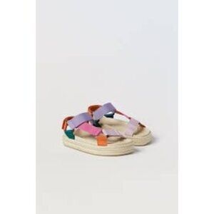 Zara Multicolored Espadrille Sandals, Size 2.5 (34eu)